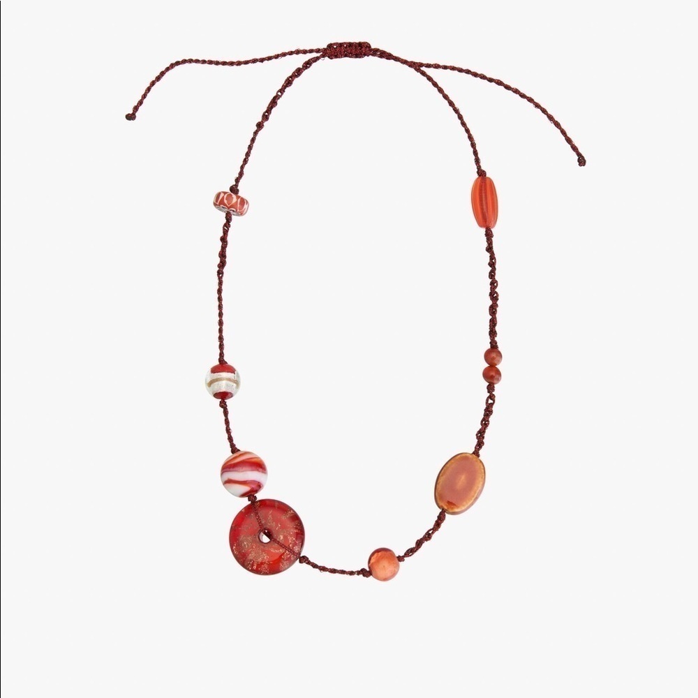 NWT. Zara Limited Edition Red Glass Necklace.